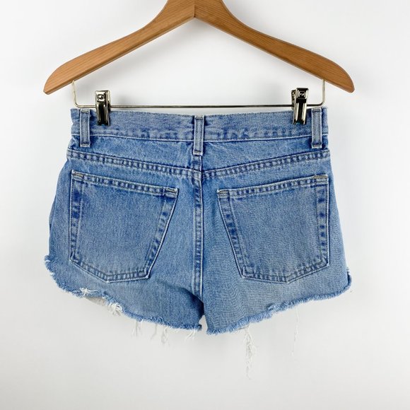 Jean Shorts Denim High Rise Button Down Shorts - Picture 2 of 5